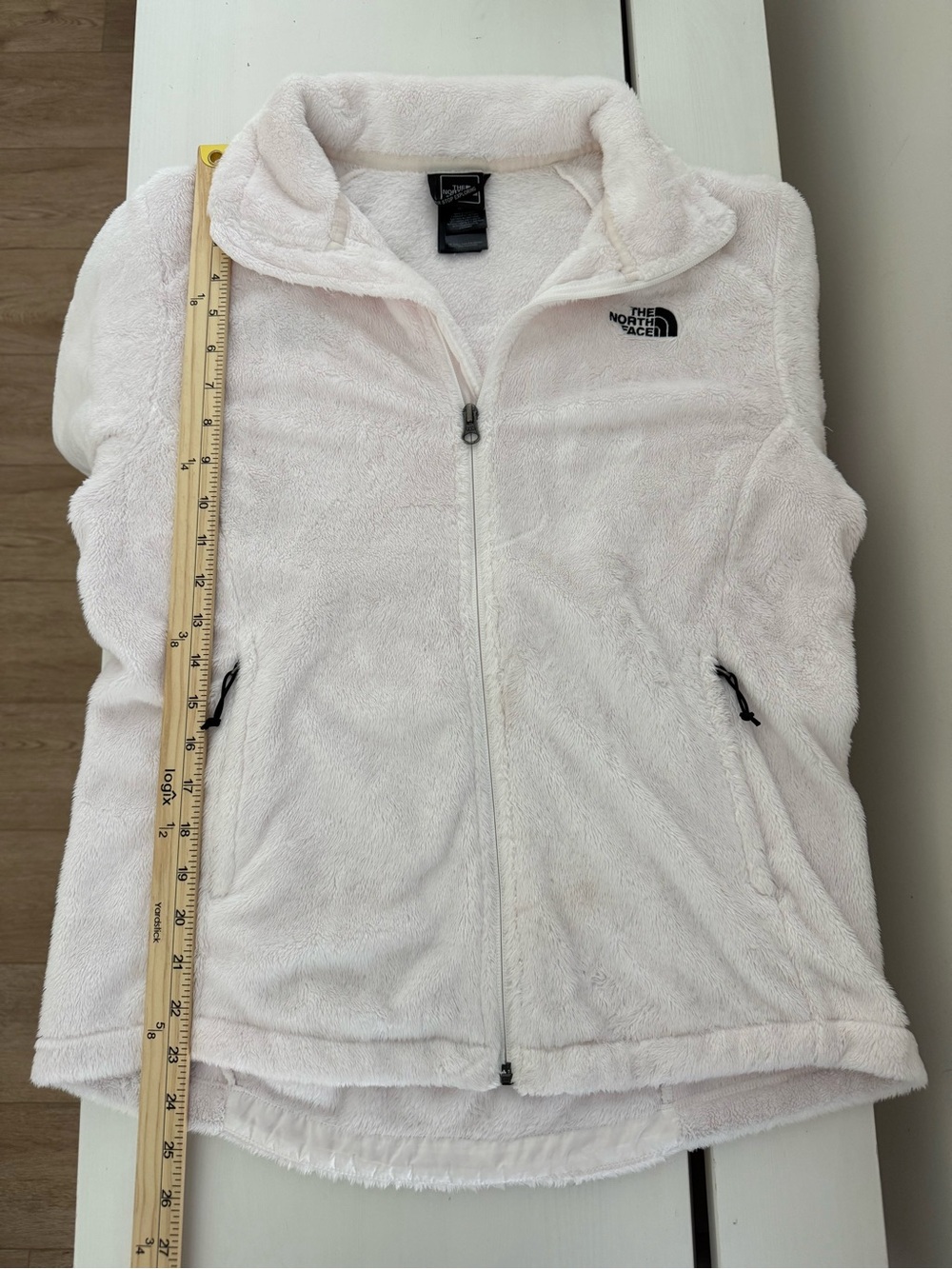 The North Face Osito Jacket Womens Medium Pale Pink Full Zip Fleece Soft Cozy - Picture 6 of 8